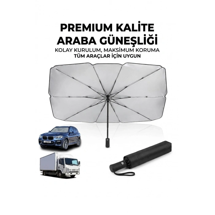 Premium Katlanabilir Araç Ön Cam Güneşliği – Şemsiye Tipi Oto Güneşlik, UV Korumalı Isı Yalıtımlı Ön Cam Gölgelik