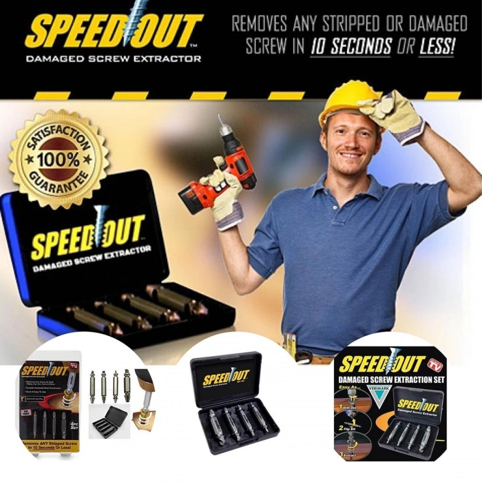 Speed Out Hasarlı Bozuk Vida Çıkarıcı Hasar Görmüş Vida Sökme