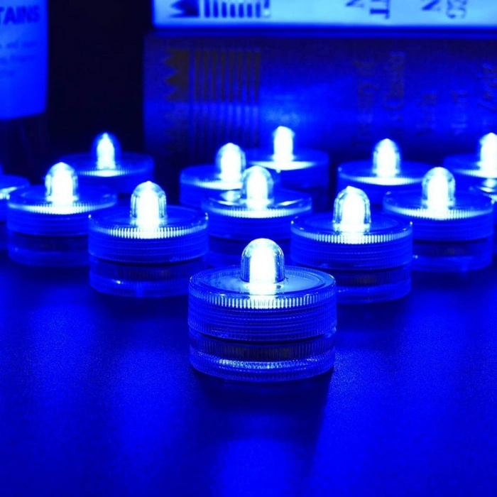 Su Geçirmez Led Mum Dekoratif Mini Su Altı Aydınlatması 12li Set