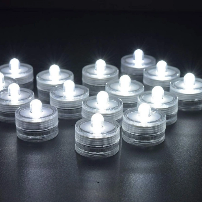 Su Geçirmez Led Mum Dekoratif Mini Su Altı Aydınlatması 12li Set