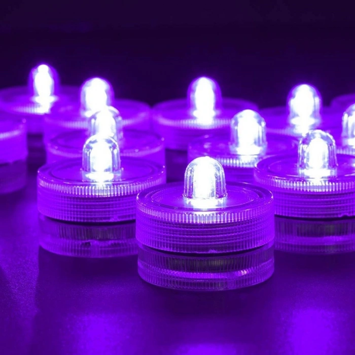 Su Geçirmez Led Mum Dekoratif Mini Su Altı Aydınlatması 12li Set