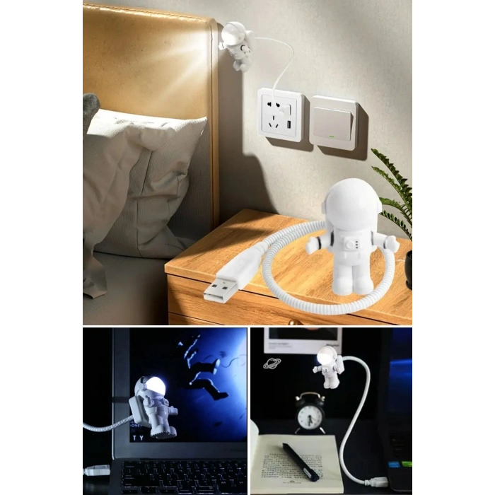 USB Astronot Gece Lambası, Masa Lambası, Kitap Okuma Lambası Işığı