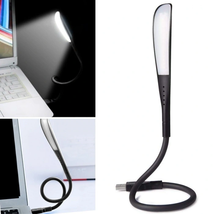USB Girişli 14 Ledli 3 Kademeli Dokunmatik Masa/Kitap Okuma Lambası Ledi Siyah