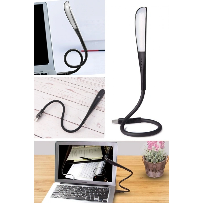 USB Girişli 14 Ledli 3 Kademeli Dokunmatik Masa/Kitap Okuma Lambası Ledi Siyah