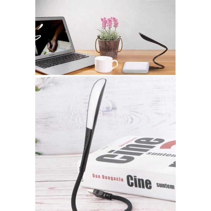 USB Girişli 14 Ledli 3 Kademeli Dokunmatik Masa/Kitap Okuma Lambası Ledi Siyah
