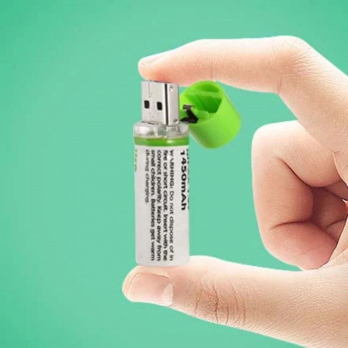USB Şarjlı 1450mAh AA 1.2V Lityum Kalem Pil – 2’li Set, Tekrar Şarj Edilebilir Uzun Ömürlü Dönüştürülebilir Batarya