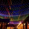 1x2 Metre Dekoratif File Ağ Perde 192 LED 8 Animasyonlu Farklı Işık Modu RGB Fişli