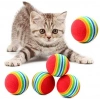 2 Adet Gökkuşağı Renkli Kedi Köpek Oyun Topu 4,2 Cm