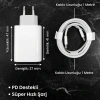 25W Hızlı Şarj Adaptörü USB-C to Type-C Kablolu – PD Destekli, Süper Hızlı Şarj Cihazı