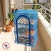 3 Katlı Fermuarlı Sebze Meyve Kurutucu File – 45x45 cm Katlı Askılı Kurutma Filesi (56 cm Uzunluk)