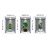 3d Çiçek Vazo Duvar Sticker 3 Lü Set Gri Fon
