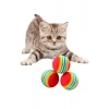 3lü Gökkuşağı Sünger Kedi Köpek Çiğneme Oyun Topu 4,2 cm