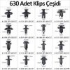 630 Adet Trim Klips Seti – Oto Panel, Kapı Döşeme, Tampon ve Pervaz İçin Evrensel Raptiye Bağlantı Elemanları