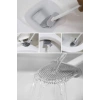 Plüton Design Tuvalet Fırçası Beyaz Klozet Fırçası Esnek Bükülebilir Silikon Küvet Temizleme Fırça