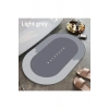 Bathroom 40x60 Oval Süper Su Emici Banyo Paspası Abdest Paspası Kaymaz Taban Gri Renk
