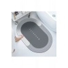 Bathroom 40x60 Oval Süper Su Emici Banyo Paspası Abdest Paspası Kaymaz Taban Gri Renk