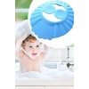Bebek Banyo Şapkası Düğmeli Kulaklıklı 0-6 Yaş Çocuklar Için Şampuan Sabun Su Geçirmez Şapka