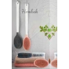 Silikon Masajlı Uzun Saplı Vücut Ve Masaj Fırçası Banyo Sırt Kesesi