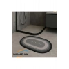 Gri Oval Sihirli Su Emici Banyo Paspası Kaymaz Tabanlı Abdest Paspası 3,5 Mm 40x60