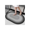 Gri Oval Sihirli Su Emici Banyo Paspası Kaymaz Tabanlı Abdest Paspası 3,5 Mm 40x60