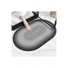 Gri Oval Sihirli Su Emici Banyo Paspası Kaymaz Tabanlı Abdest Paspası 3,5 Mm 40x60