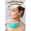 Şampuan Hazneli Silikon Peeling Duş Fırçası Yeşil