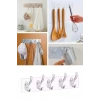 Yapışkanlı Şeffaf Duvar Askısı Banyo Mutfak Düzenleyici Askı Pratik Kanca Askılık
