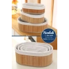 3lü Pinterest Stil Bambu Sepet Çok Amaçlı Kullanım Bambu Hasır Sepet