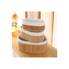 3lü Pinterest Stil Bambu Sepet Çok Amaçlı Kullanım Bambu Hasır Sepet