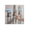 3 Adet Mutfak Banyo Askı Yapışkanlı Duvara Monte Fırça Süpürge Mop Ve Paspas Tutucu Gold