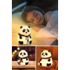 5 Farklı Renk Modlu Panda Figürlü Pofuduk LED Gece Lambası–Yumuşak Dokulu Çocuk Odası ve Dek