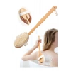 Doğal Ahşap Vücut Fırçası Uzun Saplı At Kılı Kuru Fırçalama Masaj Fırçası (Selülit & Peeling Etkili)