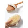 Doğal Ahşap Vücut Fırçası Uzun Saplı At Kılı Kuru Fırçalama Masaj Fırçası (Selülit & Peeling Etkili)