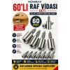 60’lı Raf Vidası Seti – Metal Dolap & Mobilya Sabitleme Vidası – Dayanıklı Çapraz Başlı Raf Pim Vida