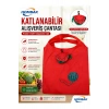 Katlanabilir Alışveriş Plaj Çantası 38x58 cm – Taşınabilir Portakal Kese Tasarımlı, Yıkanabilir, Çevre Dostu Bez Market Çantası