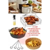 5li Xxl Airfryer Mega Seti Pişirme Silikonları Izgara Teli Sprey Yağlık Yağdanlık Şiş Aksesuar