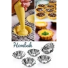 6 Adet Çiçek Model Mini Tart Kalıbı Ve Metal Kek Kapsülü Kek Kalıbı
