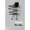 Siyah Fön Makinesi Askısı Saç Kurutma Makinesi Tutacağı Yapışkanlı