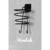 Siyah Fön Makinesi Askısı Saç Kurutma Makinesi Tutacağı Yapışkanlı