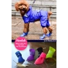 Orta Boy Silikon Su Geçirmez Kedi Köpek Ayakkabısı Cırt Cırtlı Pati Model