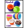 6lı Silikon Muffin Kalıbı,6lı Renkli Silikon Muffin Kek Kalıbı