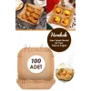 100 Adet Airfryer Pişirme Kağıdı Kare Tabak Model Yağlı Kağıt