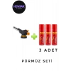 1300 Derece Profesyonel Pürmüz Çakmak Ws-509c Kafa Çakmak 3 Adet Flash Gazı