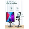 Kademeli Katlanabilir Masaüstü Telefon Tablet Standı Siyah Telefon Tutucu