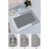 Gri Sihirli Su Emici Banyo Paspası Kaymaz Tabanlı Abdest Paspası 3,5 Mm 40x60