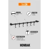 Siyah Metal Mutfak ve Banyo Askısı 6 Kancalı Askı Demiri