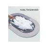 Krem Oval Sihirli Su Emici Banyo Paspası Kaymaz Tabanlı Abdest Paspası 3 Mm 38x58