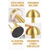 Mantar Masa Lambası Gold Renk Kablosuz Ledli 3renk Dokunmatik Şarjlı