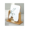Ahşap Standlı Tezgah Üstü Makyaj Güzellik Aynası 13x18 Cm