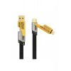 4in1 65W Hızlı Şarj Kablosu – Type-C to USB-A + Type-C to Lightning, 27W PD Destekli Çoklu Şarj Kab